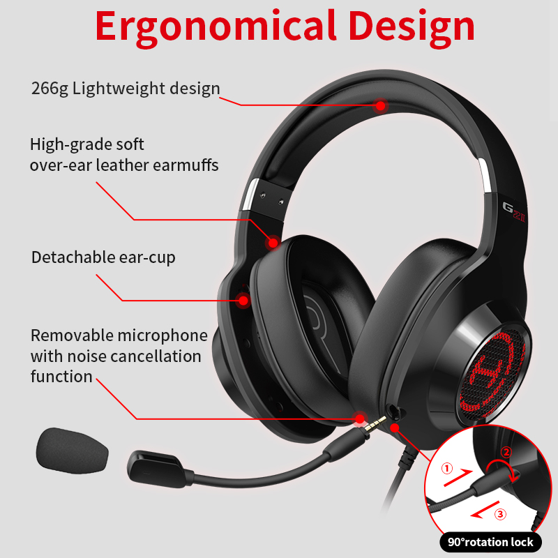Gaming Headset Gamer Headphones Wired Headset 50mm driver 7.1 Surround Sound RGB Light Noise Cancelling Microphone