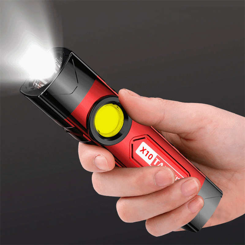 COB LED Flashlight Portable USB Charging Work Lights LED Flashlights 4 Modes Lighting Torch Lantern With Side Light Flash Light