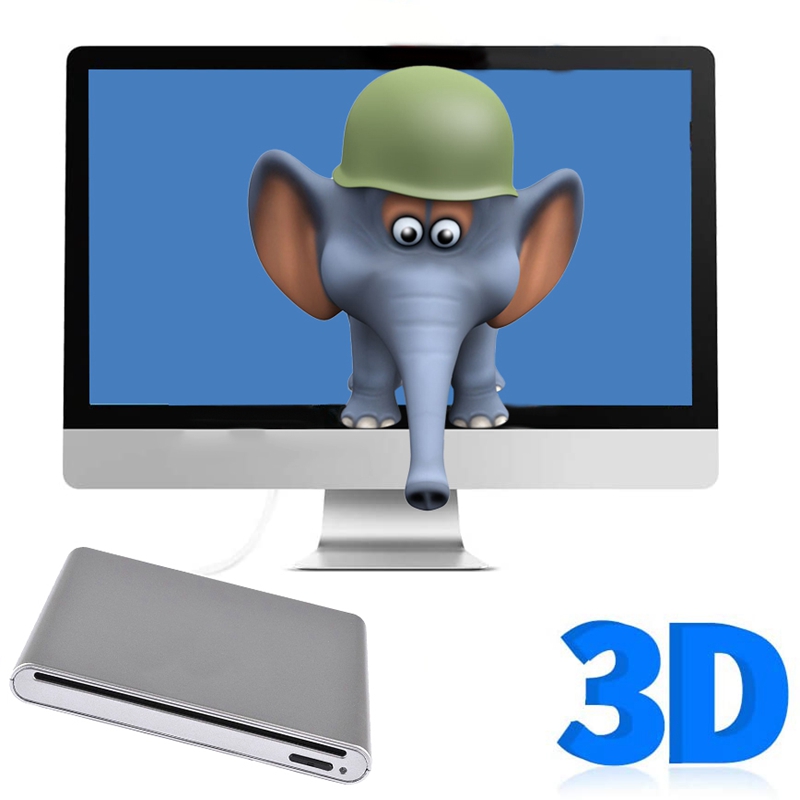 External 3D Blu-Ray Burner DVD Writer Drive USB 3.0 Blu ray Drive Player CD DVD Recorder Reader for Windows XP/7/8/10, Mac OS