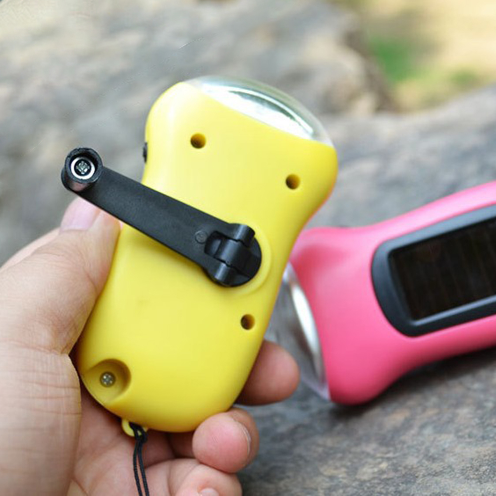 LED Emergency Powerful Flashlight Hand Crank Dynamo Torch Lanter Solar Power Tent Lighting for Outdoor Camping Hiking Fishing