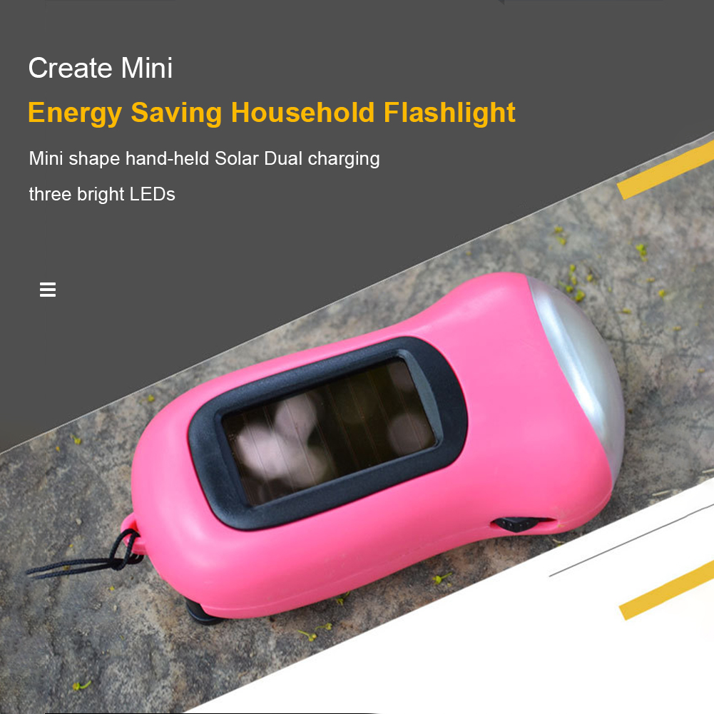 LED Emergency Powerful Flashlight Hand Crank Dynamo Torch Lanter Solar Power Tent Lighting for Outdoor Camping Hiking Fishing