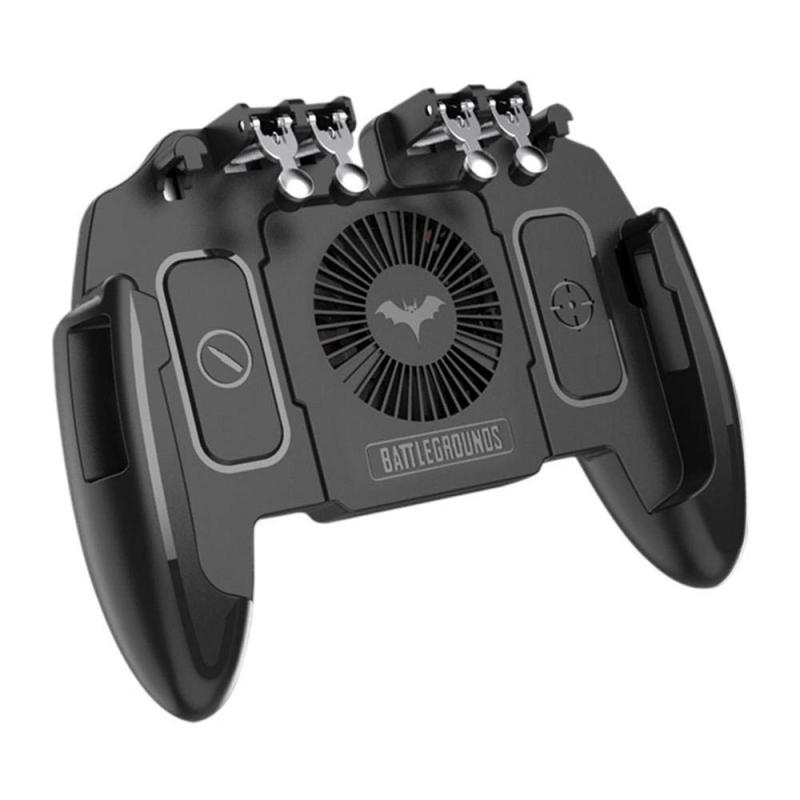 Mobile Joystick Controller Turnover Button Gamepad for PUBG iOS Android Six 6 Finger Operating Gamepad With Cooling Fan