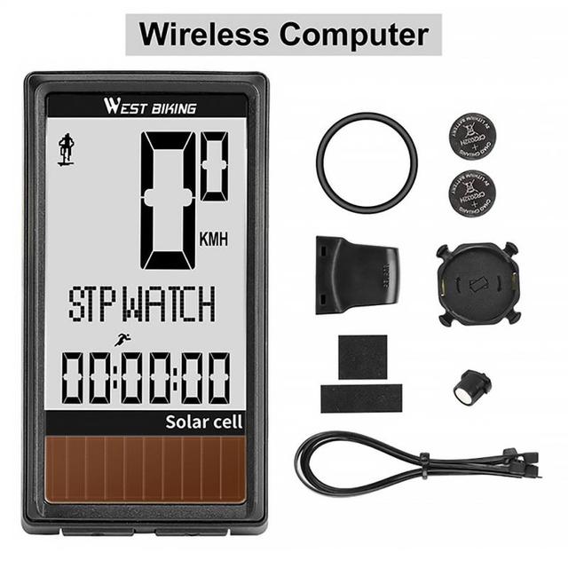 Wireless Solar Power Bicycle Computer Code Table Mountain Road Bike Big Letter Code Table Five Languages Waterproof Speedometer
