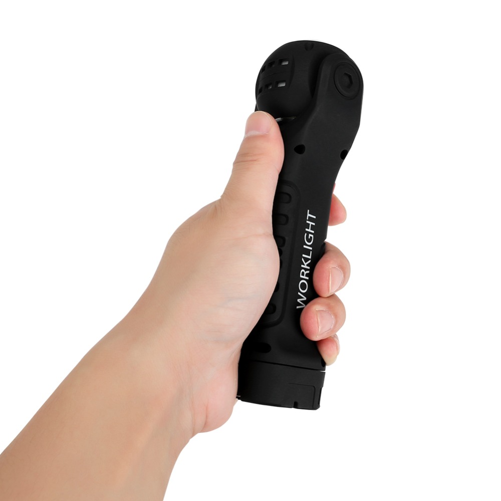 Portable XPE+COB LED Flashlight 360 Degree Rotating Lamp Head Torch Rechargeable Work Light Lantern 7 Modes Lamp Pocket Light