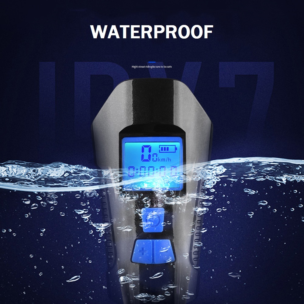 Data Record Modes Bike Computer Speedometer 4 Mode USB Bicycle Light Lamp 6 Mode Horn Flashlight Digital Cycling Odometer