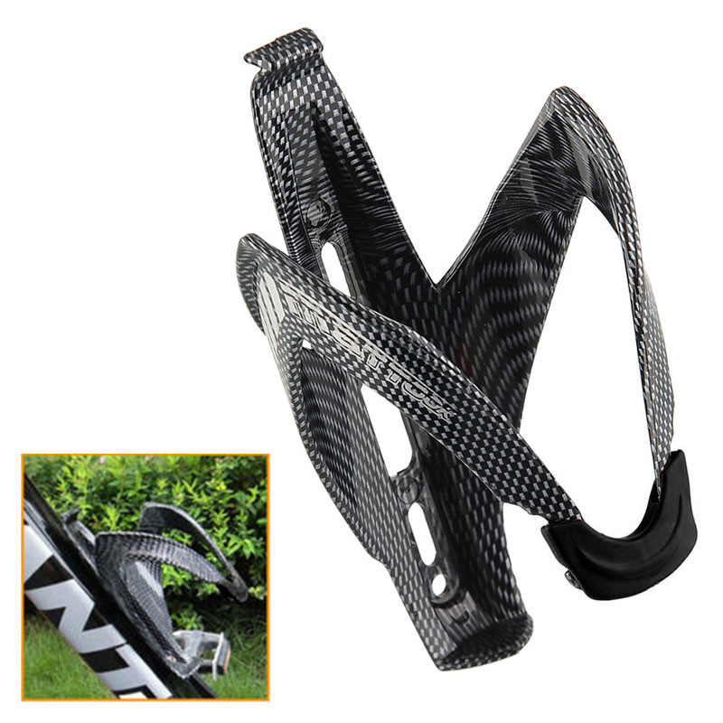 Black Carbon Fiber Bike Glass Water Bottle Holder MTB Cycling Road Bicycle Water Bottle Cages Bicyle Bike Accessories