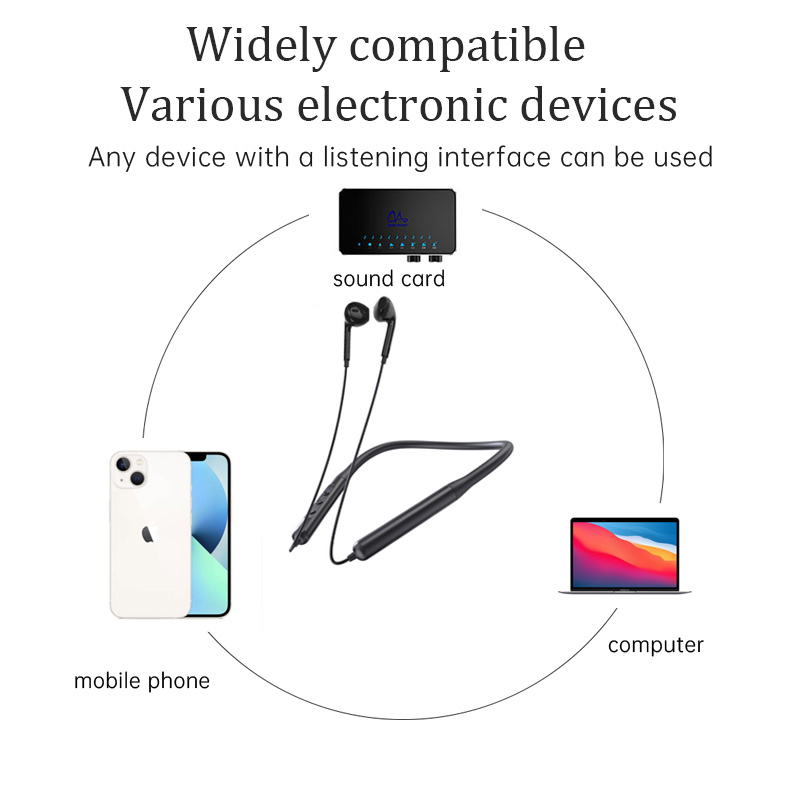 2.4G Wireless Monitor Headphone Professional Hanging Neck Sport Broadcast Headset Earphone In Ear Studio Earpiece GM-01S