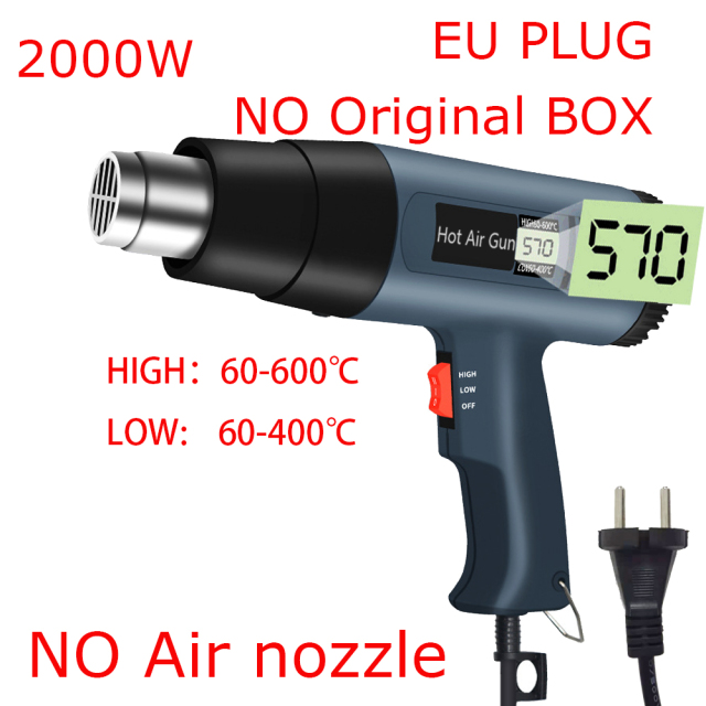 2000W Hair Dryer Construction LCD Display Hot Air Heat Gun for Soldering Thermal Blower Heat Shrink Industrial Hot Air Gun