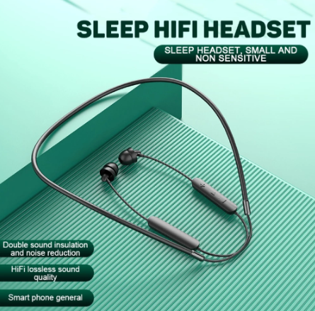 In-Ear Wireless Bluetooth 5.0 Music Sleep Earphone Neckband Headset with Mic With the high-sensitivity microphone