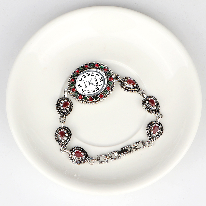 Fashion Luxury Watch Women Antique Silver Bracelet Ladies Dress Quartz Wristwatch Female Girl Gift Clock