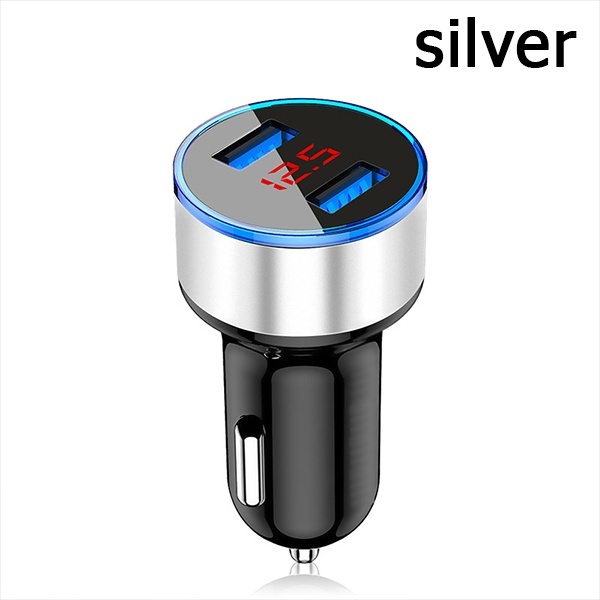 Universal 12V-24V Fast Dual USB Car Charger Adapter LED Display 5V 3.1A Auto ABS USB Car Phone Charger