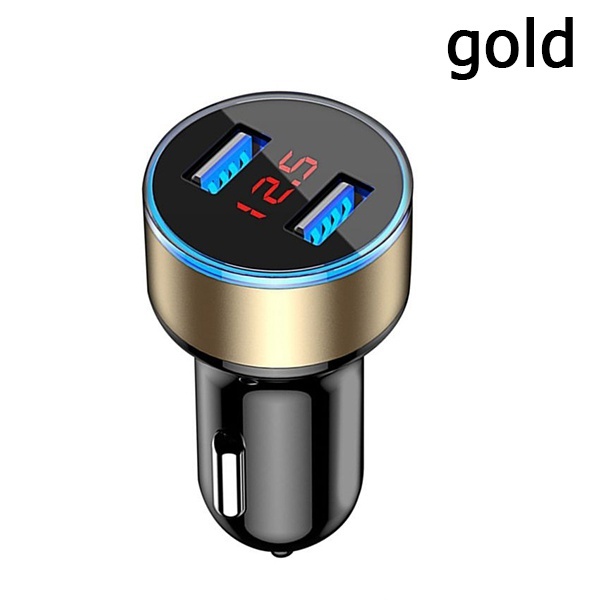 Universal 12V-24V Fast Dual USB Car Charger Adapter LED Display 5V 3.1A Auto ABS USB Car Phone Charger