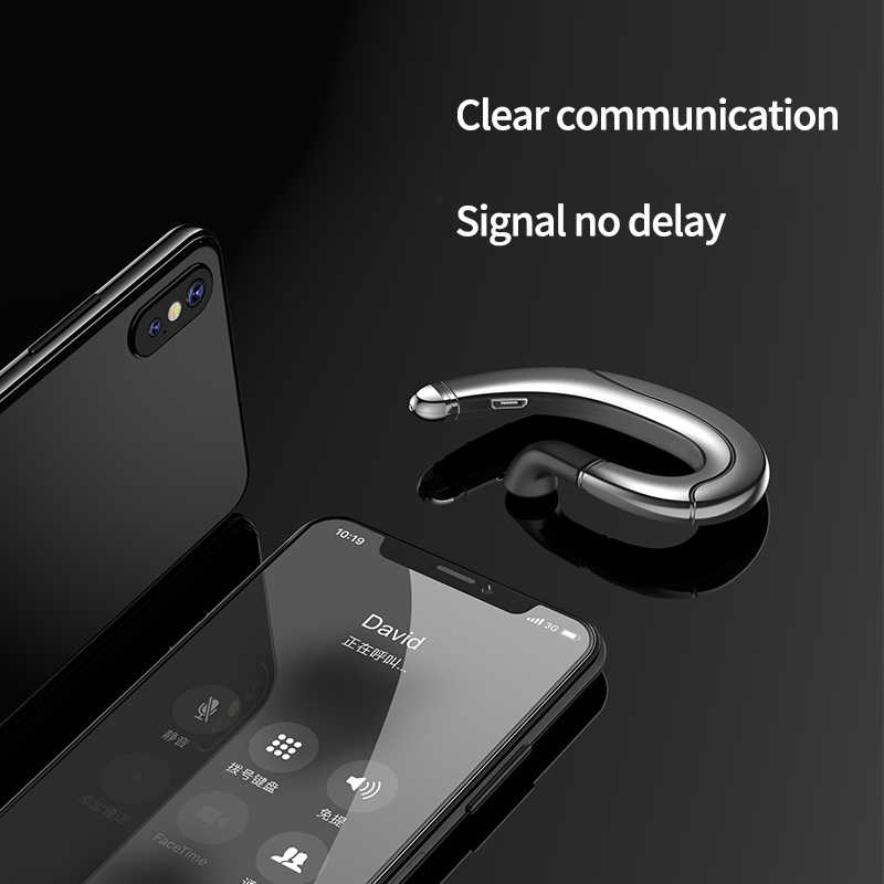 F88 Earphone Sports Ear Hook Handsfree Bone Conduction Unilateral Headset Wireless BluetoothV5.0 Noise Cancelling Earphone