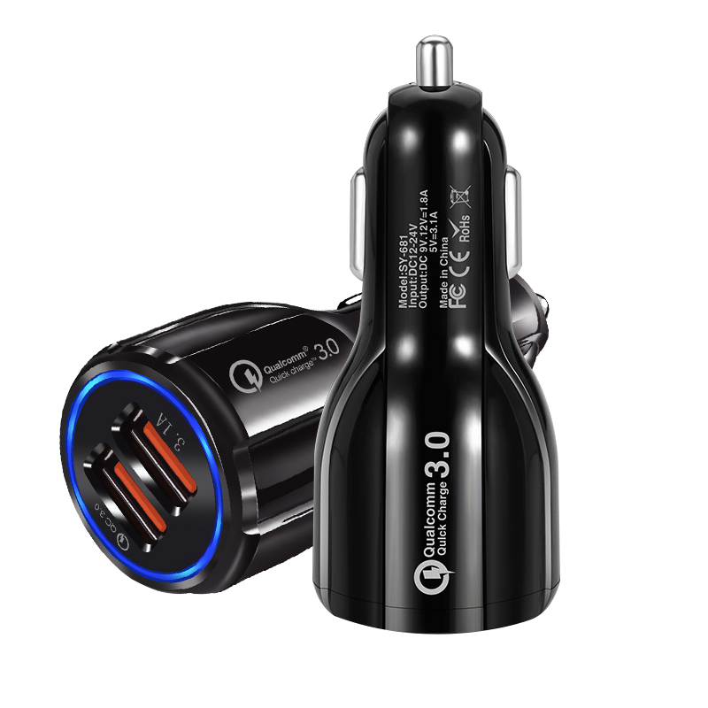Quick Charge 3.0 Car Charger Cigarette Lighter Socket Adapter QC 3.0 Dual USB Port Fast Charge Car Accessories For Phone DVR MP3