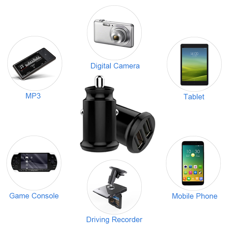 5V 3.1A USB 12v Charger Power Adapter Car 2 Ports For Mobile Phone Car Charging Cigarette Lighter Socket USB Auto Vehicle