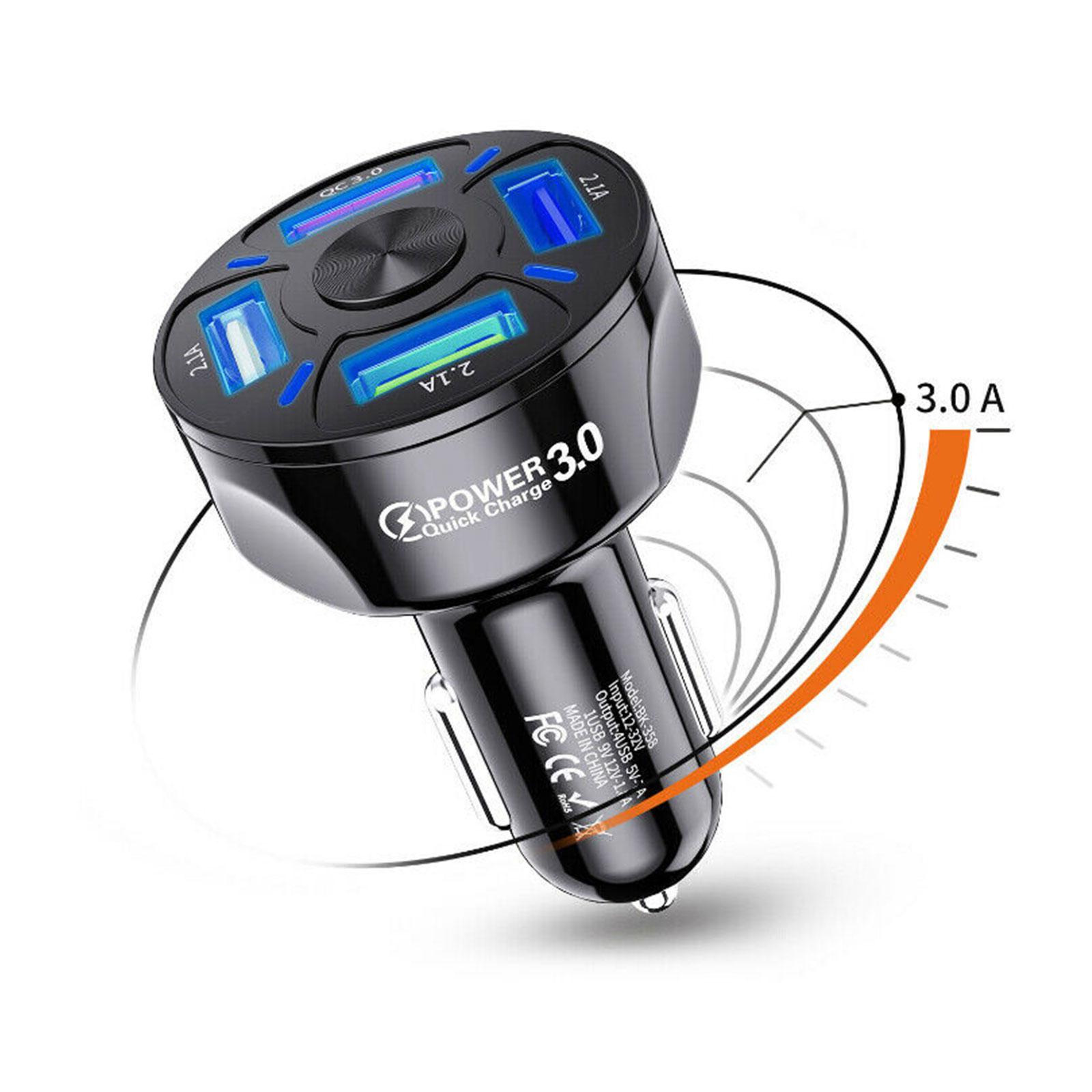 4 Ports USB Car Charge PD Charger In Car Fast Charging For Type C Adapter In Car