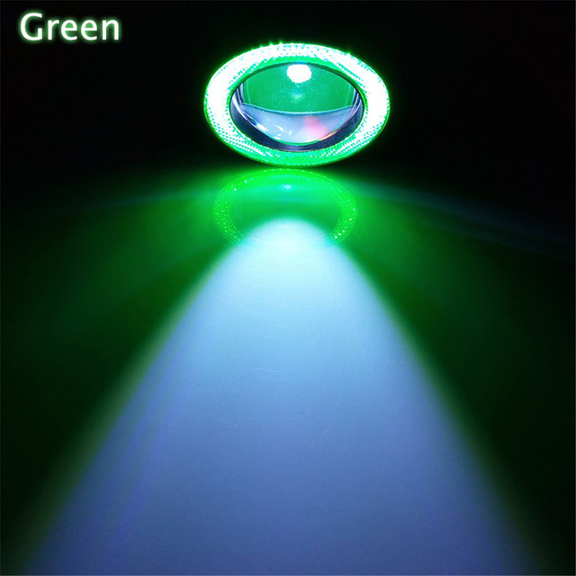 2pc 12V Universal COB LED DRL Driving Lights White Blue Pink Yellow Green Red Angel Eyes Fog Lamp 3.5"89mm