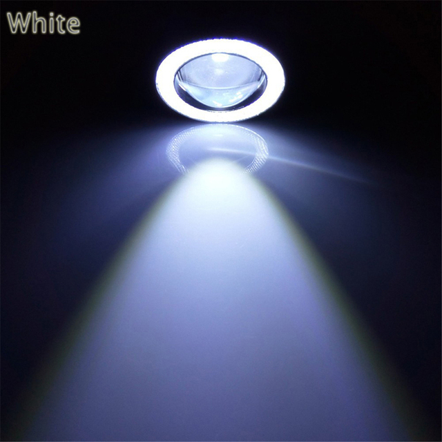 2pc 12V Universal COB LED DRL Driving Lights White Blue Pink Yellow Green Red Angel Eyes Fog Lamp 3.5"89mm