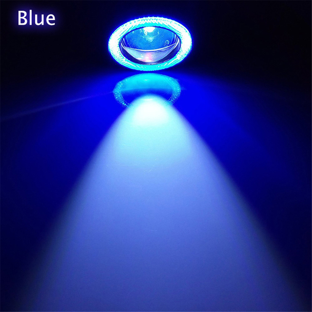 2pc 12V Universal COB LED DRL Driving Lights White Blue Pink Yellow Green Red Angel Eyes Fog Lamp 3.5"89mm