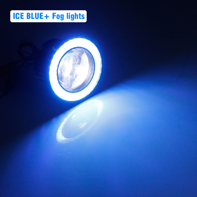 2pc 12V Universal COB LED DRL Driving Lights White Blue Pink Yellow Green Red Angel Eyes Fog Lamp 3.5"89mm
