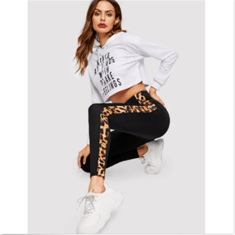 Women Yoga Leggings Leopard Patchwork Sports Leggings Female Compression Workout Tights Hip Push Up Stretch Yoga Sport Pant Lady