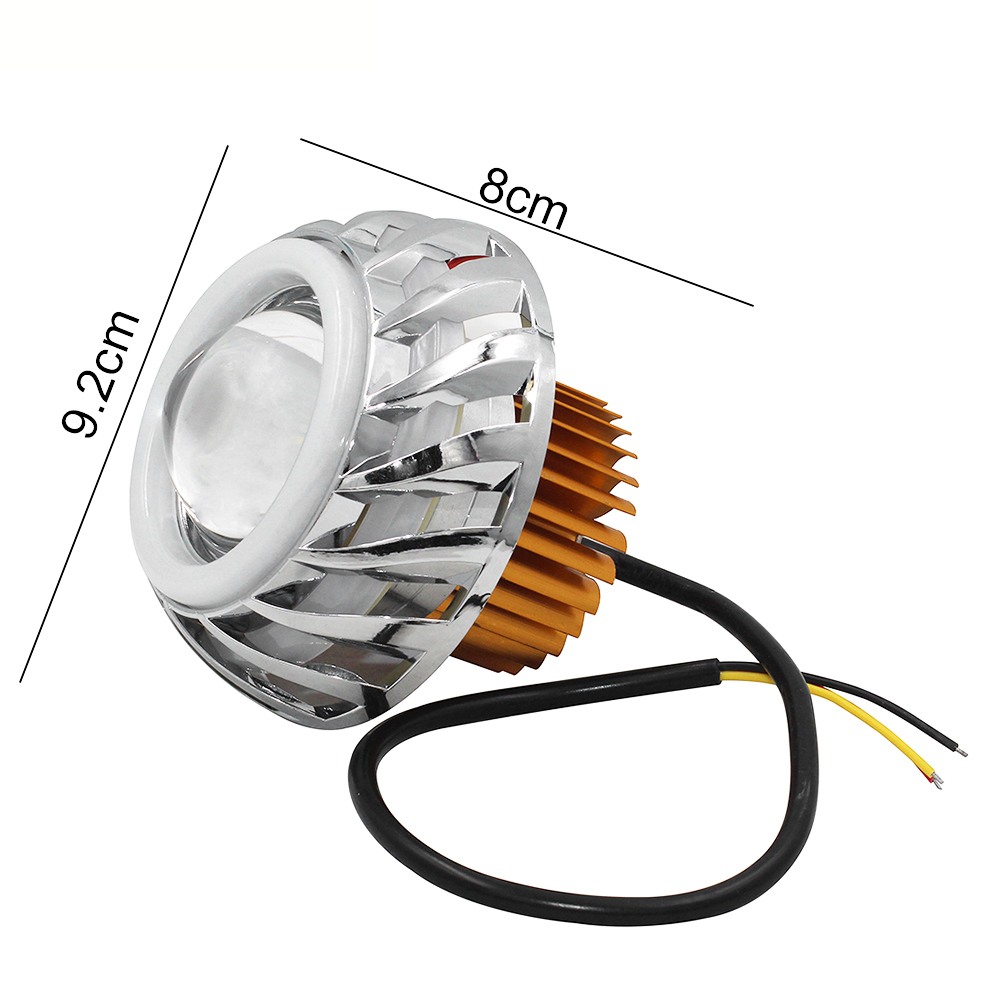 1pcs Motorcycle Headlight Motorbike 1000LM Moto Spotlights LED Projector Lens Dual Halo Angel Devil Eye Motorcycle Motos Accessories