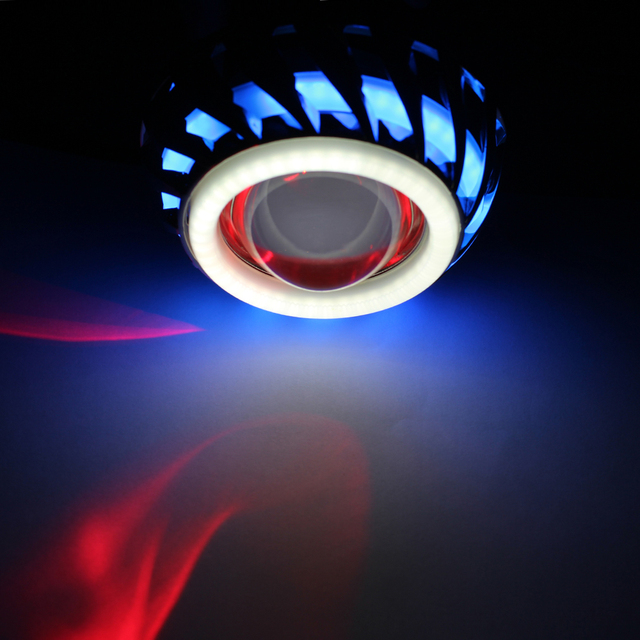1pcs Motorcycle Headlight Motorbike 1000LM Moto Spotlights LED Projector Lens Dual Halo Angel Devil Eye Motorcycle Motos Accessories