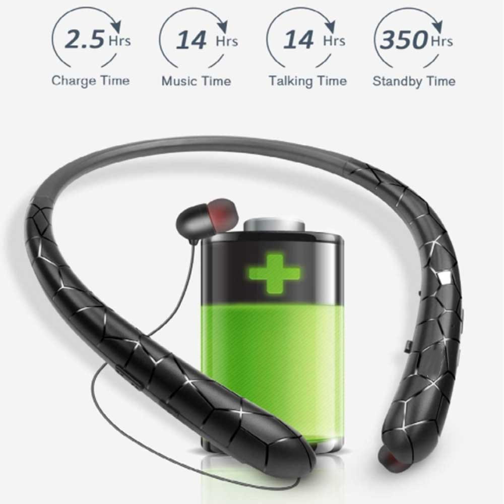 HX831 Wireless Headset Retractable Earbuds Neckband Sport  Gaming Headphones Stereo  Earphones  With Mic For iphone Xiaomi