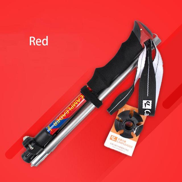 New 5 Section Folding Walking Stick Hiking Accessories Folding Carbon Climbing Stick Trekking Pole Telescopic Baton