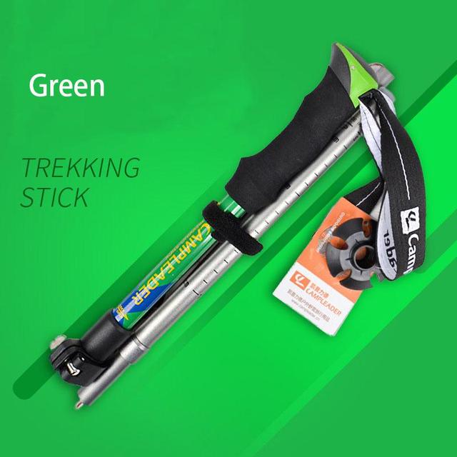 New 5 Section Folding Walking Stick Hiking Accessories Folding Carbon Climbing Stick Trekking Pole Telescopic Baton