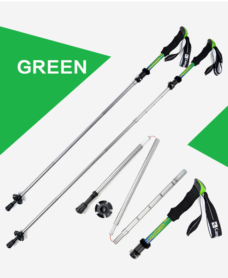 New 5 Section Folding Walking Stick Hiking Accessories Folding Carbon Climbing Stick Trekking Pole Telescopic Baton