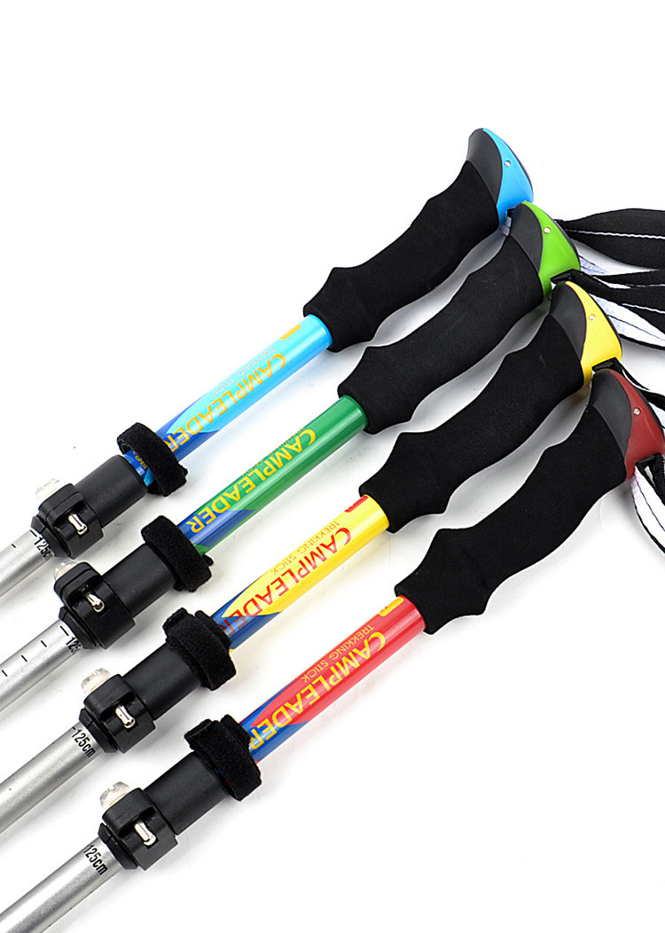 New 5 Section Folding Walking Stick Hiking Accessories Folding Carbon Climbing Stick Trekking Pole Telescopic Baton