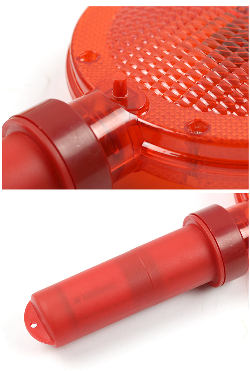 Handheld LED Barricade Light Signal Traffic Safety Light Emergency Strobe Warning Light with Ring for Hanging, Red/ Yellow