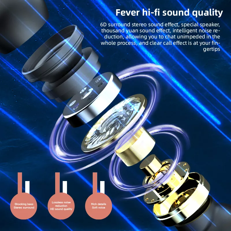 Earphones TWS Bluetooth 5.1 Wireless Headphones Stereo Gaming Headset Noise Cancelling Mini Sports Earbuds For Xiaomi Redmi