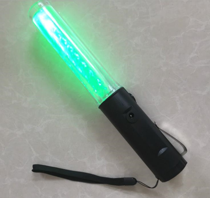 26cm Rechargeable LED Explosion Mutual Flash Red Shift Blue/Green Traffic Command Emergency Fluorescent Luminous Warning Baton