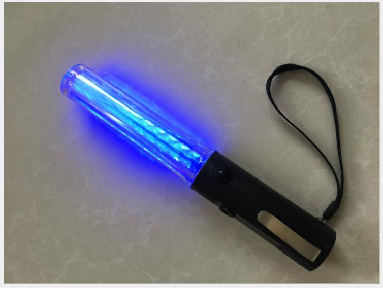 26cm Rechargeable LED Explosion Mutual Flash Red Shift Blue/Green Traffic Command Emergency Fluorescent Luminous Warning Baton