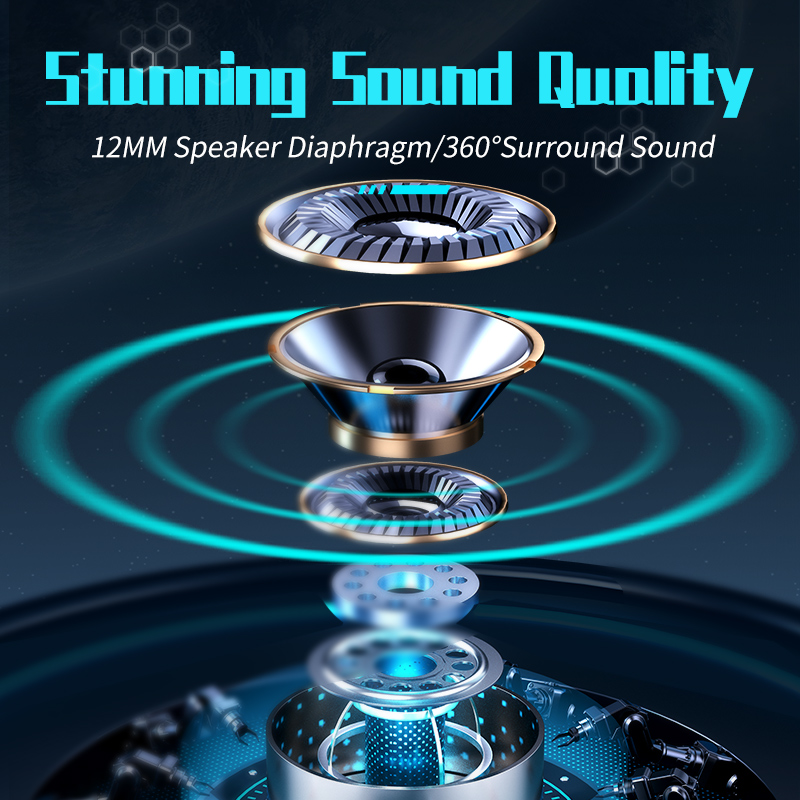 BH101 Bluetooth 5.0 Headset True Wireless Gaming Headphones Waterproof Earbuds Noise Reduction With Microphone