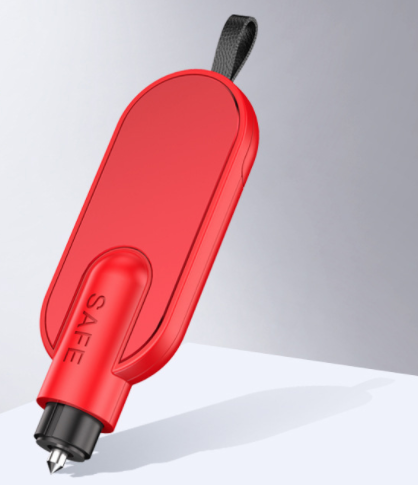 3 In 1 Portable Car Safety Hammer Spring Type Mini Escape Hammer Window Breaker Punch Seat Belt Cutter Hammer Key Chain