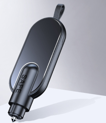 3 In 1 Portable Car Safety Hammer Spring Type Mini Escape Hammer Window Breaker Punch Seat Belt Cutter Hammer Key Chain