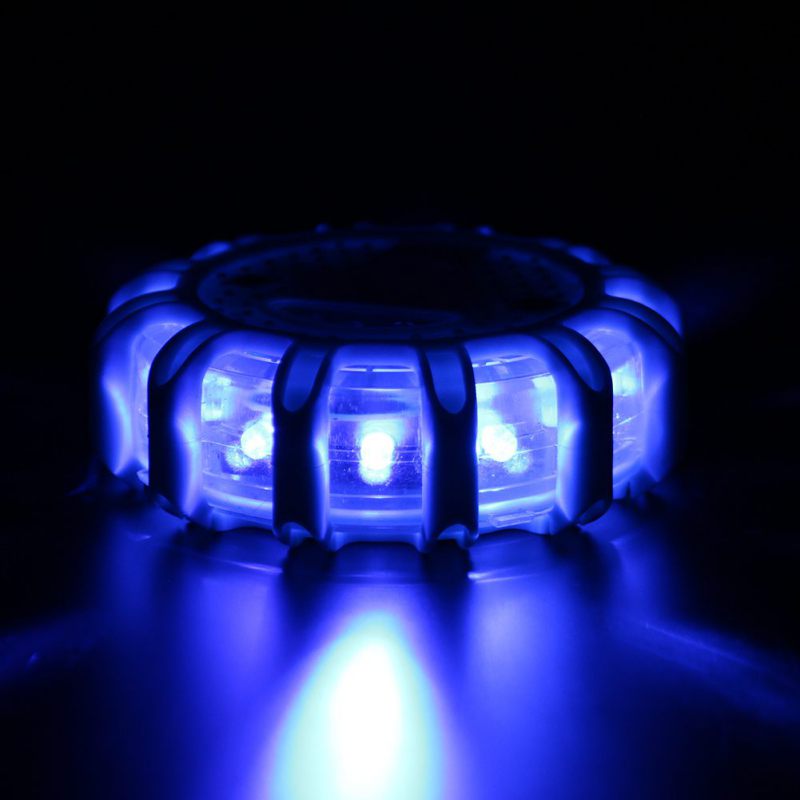1PCS Emergency Rescue Safety Road Flare Flashing Warning Alarm Traffic Light 8 Mode Magnetic Base Disc Beacon For Car Truck Boat