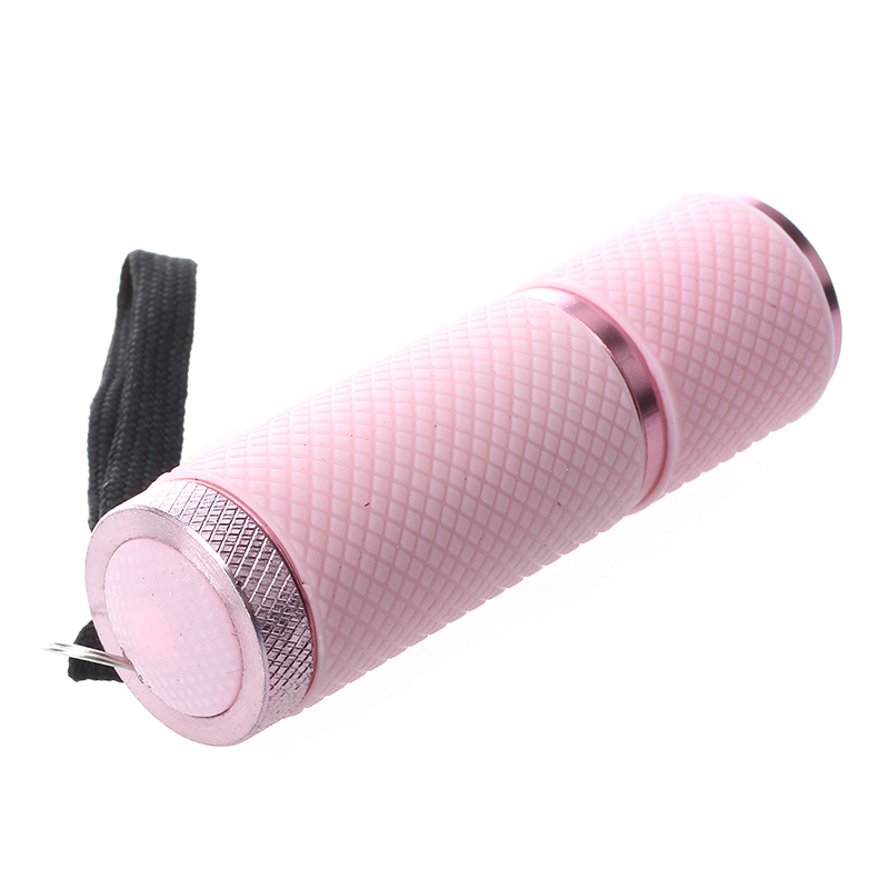 Outdoor Mini Pink Rubber Coated 9-LED Flashlight Torch