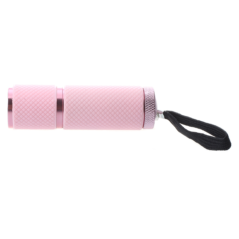 Outdoor Mini Pink Rubber Coated 9-LED Flashlight Torch