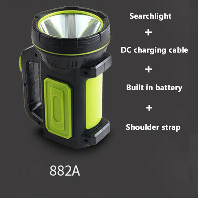 Strong Searchlight LED Flashlight Powerful Torches Waterproof USB Rechargeable Spotlight Long Range Hunting Lamp With Side Light