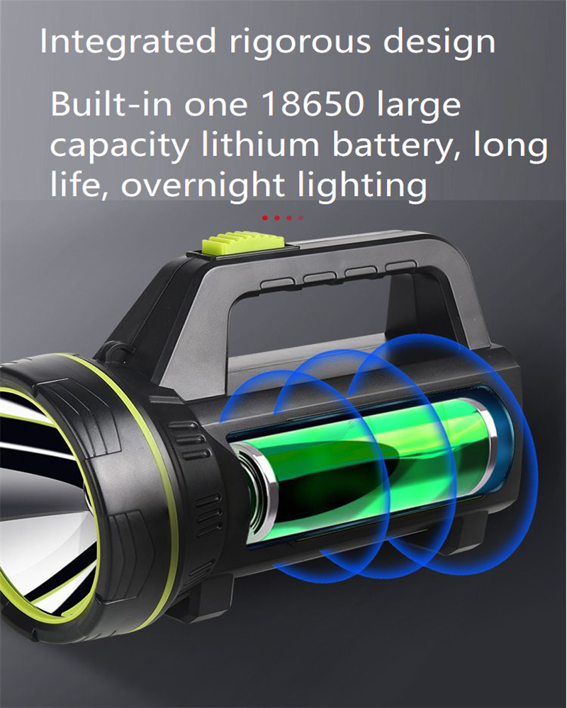 Strong Searchlight LED Flashlight Powerful Torches Waterproof USB Rechargeable Spotlight Long Range Hunting Lamp With Side Light
