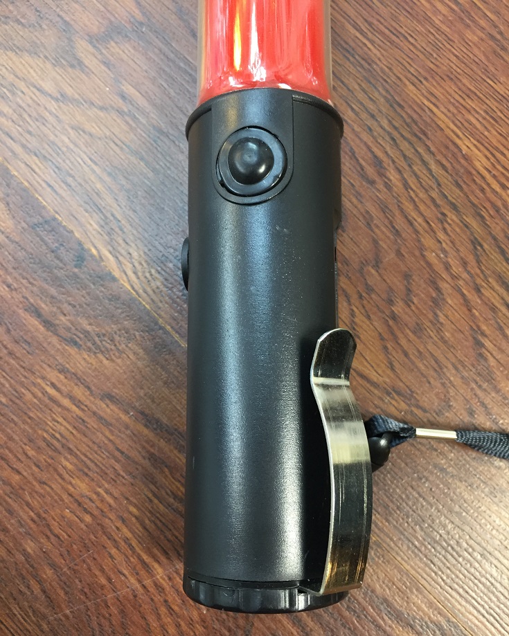 32CM Multi-function PVC Outdoor Road Traffic Baton Fire Control Fluorescent Red Flashing LED Police Safety Command Stick