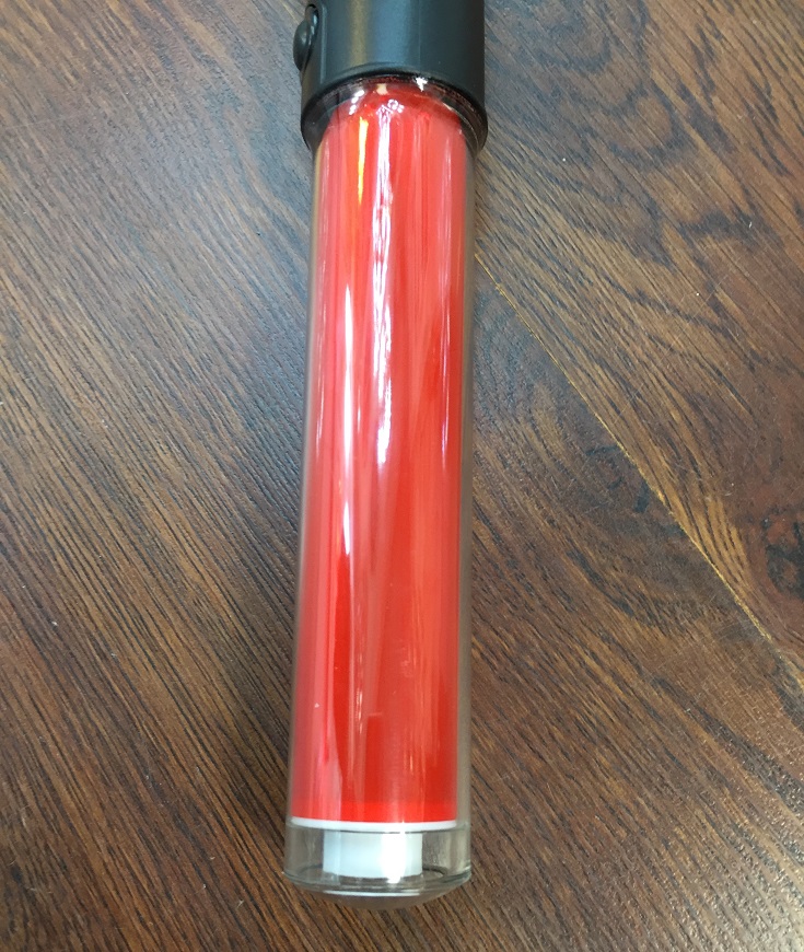 32CM Multi-function PVC Outdoor Road Traffic Baton Fire Control Fluorescent Red Flashing LED Police Safety Command Stick