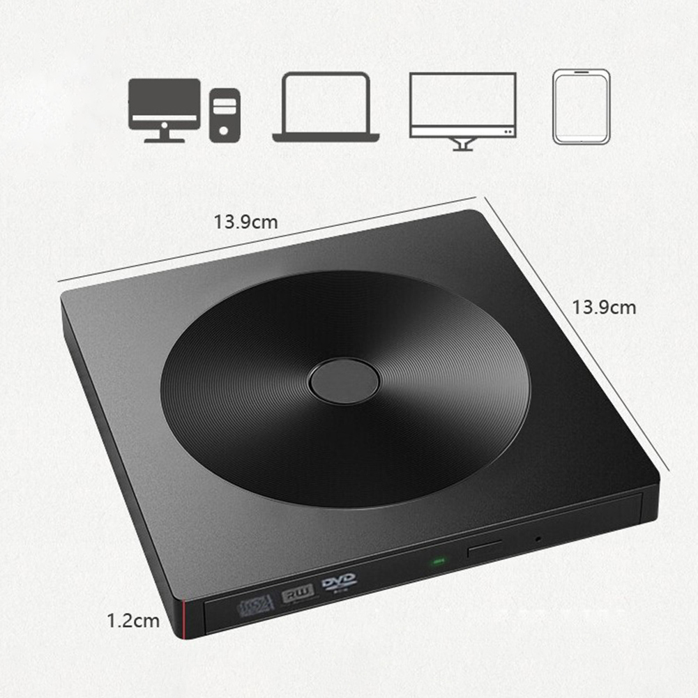 USB 3.0 Slim External CD/DVD-ROM Player Optical Drive Disk Burner Reader Recorder Macbook Laptop Desktop PC Tablet Promotion DVD
