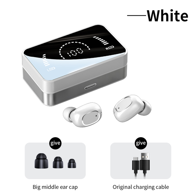 T5 Women Bluetooth  Headphones TWS Wireless Earphones Mirror Design Sports Earbuds With Microphone Gaming Headset