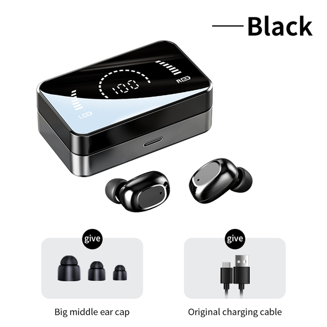T5 Women Bluetooth  Headphones TWS Wireless Earphones Mirror Design Sports Earbuds With Microphone Gaming Headset