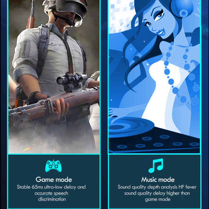 Gaming Headsets Low Latency TWS Bluetooth-compatible Earphone 5.1 Sports Waterproof Wireless Headphones Noise Cancelling Earbuds